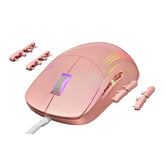 Mouse raton mars gaming mmprop optico usb 9 botones 32000ppp rosa
